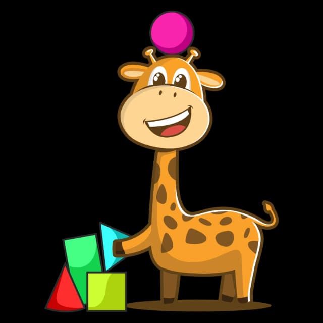 Dotas de giraffe met vormen en kleuren โ spelend leren voor kinderen van 3 tot 5 jaar