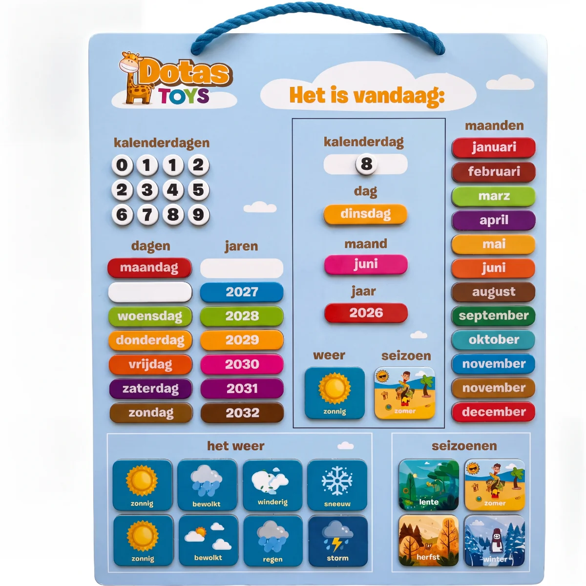 Magnetische Kinderkalender 4–7 jaar | Montessori kalender