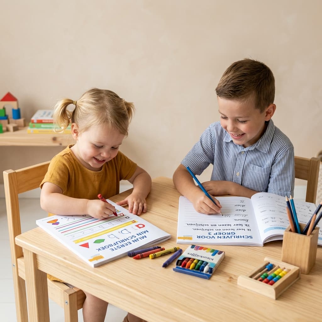 Voor kinderen van 3 tot 6 jaar Schrijfbundel voor Kleuters - 180 pagina's | Leren schrijven & cijfers & vormen — Voor kinderen van 3 tot 6 jaar