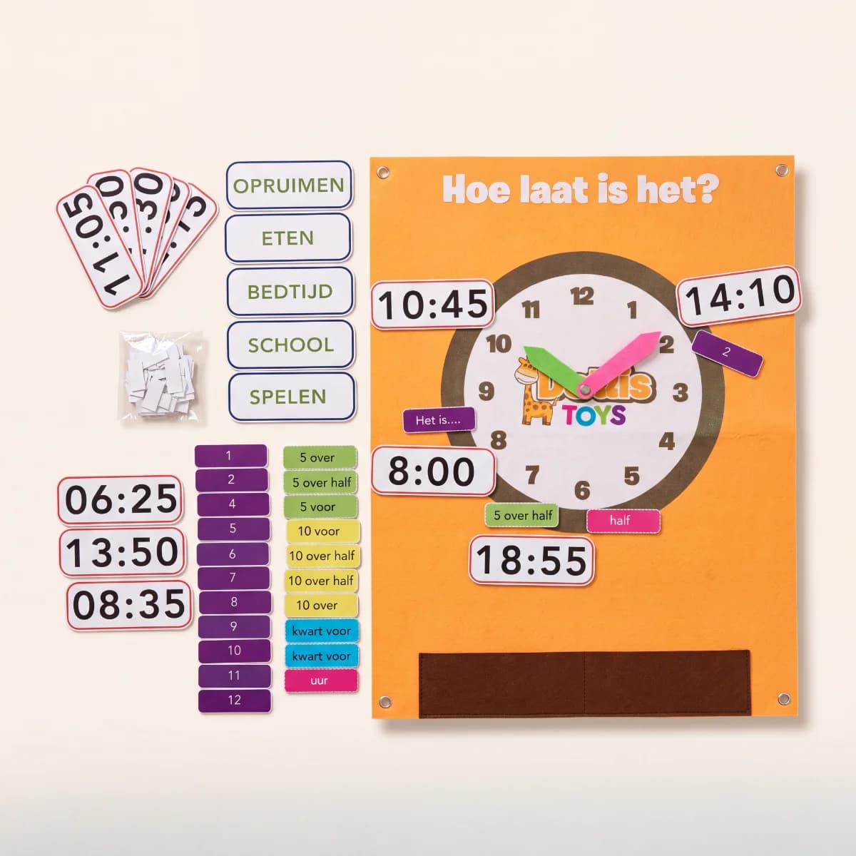 Kinderklok Leren Klokkijken 5–9 jaar | Vilten Oefenklok Kinderklok Leren Klokkijken 5–9 jaar | Vilten Oefenklok —