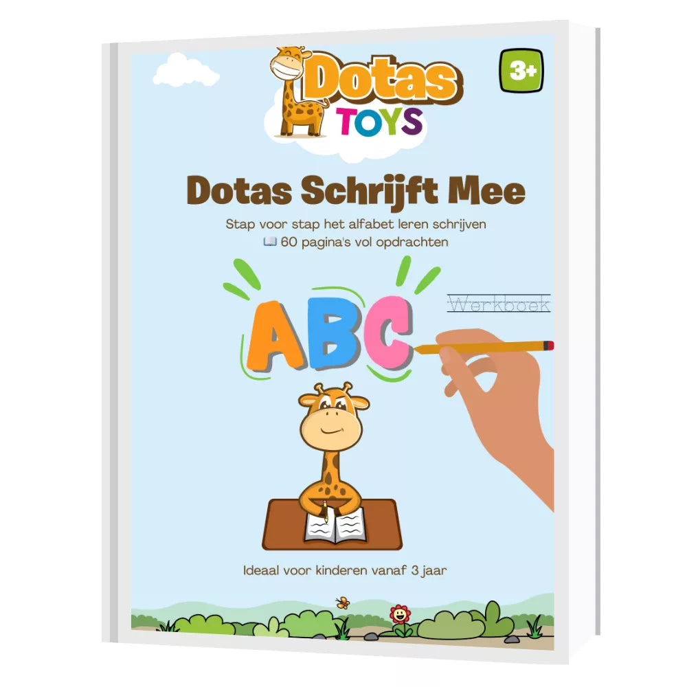 DotasToys Schrijfoefenboeken Set (3–6 jaar) – Herbruikbaar (180 pagina’s)
