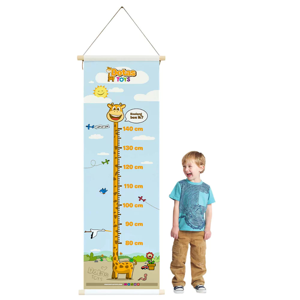 DotasToys groeimeter met Dotas de giraf om de lengte van kinderen te meten (80–140 cm)