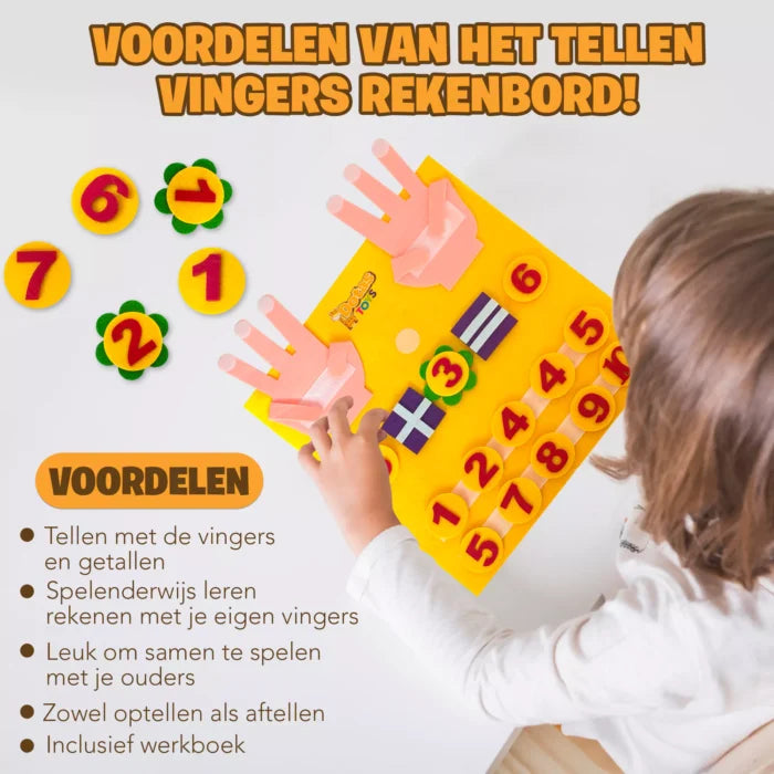 Voordelen van het DotasToys telvingers rekenbord: tellen met vingers, optellen en aftellen, samen oefenen, inclusief werkboek