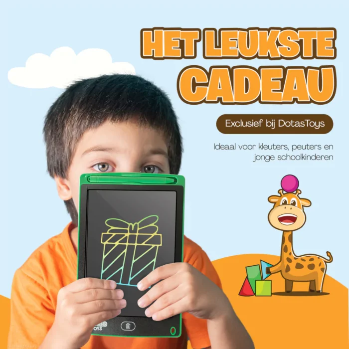 Kind met DotasToys tekentablet - het leukste cadeau voor kleuters, peuters en jonge schoolkinderen.