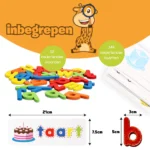 DotasToys Nederlandse woordenset - 52 woorden, 144 kaarten, kleurrijke letters en educatieve leerkaarten voor kinderen.